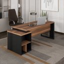 Ver imagem 1 de Escrivaninha Mesa Escritório Diretor com Gaveteiro Pé Quadro 192x70cm