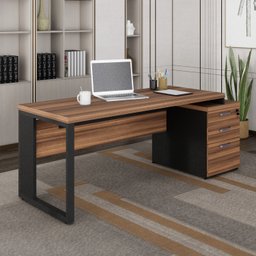 Mesa para Escritório Diretor com Gaveteiro Pé Quadro 192x70cm - 13