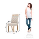 Ver imagem 6 de Sala de Jantar Mesa 160 com Canto Arredondado com Vidro 6 Cadeiras Carla Espresso Móveis Prata/Nature/Off White