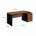 Ver imagem 3 de Escrivaninha Mesa Escritório Diretor com Gaveteiro Pé Painel 3 Gavetas 192cm Marrom e Preto Yescasa