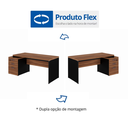Ver imagem 5 de Escrivaninha Mesa Escritório Diretor com Gaveteiro Pé Painel 3 Gavetas 192cm Marrom e Preto Yescasa