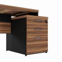 Ver mais imagens de Escrivaninha Mesa Escritório Diretor com Gaveteiro Pé Painel 3 Gavetas 192cm Marrom e Preto Yescasa