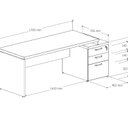 Ver imagem 4 de Escrivaninha Mesa Escritório Diretor com Gaveteiro Pé Painel 3 Gavetas 192cm Marrom e Preto Yescasa