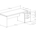 Ver imagem 4 de Escrivaninha Mesa Escritório Diretor com Gaveteiro Pé Painel 192x70cm