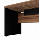 Ver imagem 7 de Escrivaninha Mesa Escritório Diretor com Gaveteiro Pé Painel 3 Gavetas 192cm Marrom e Preto Yescasa