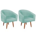 Ver imagem 1 de Kit 02 Poltronas Decorativas Sala de Estar Recepção Luiza Pés Palito Suede - Doce Sonho Móveis KIT 2