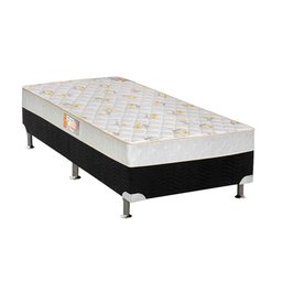 Cama Box Solteiro: Colchão Espuma Castor D28 Sleep Max + Base CRC Suede Black(88x188) - 1
