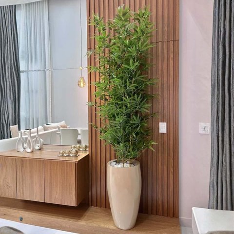 Vaso Fibra de Vidro Atenas P 52cm Decorativo Areia Brilho