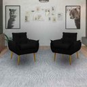 Ver imagem 5 de Kit 2 Poltrona Decorativa Sala de Estar Escritório Quarto Prime Cor: Preto