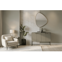 Ver imagem 2 de Aparador Buffet Multiuso 4 Portas em Mdf – Armário Decorativo para Sala, Jantar ou Hall: Cinza