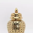 Ver imagem 4 de Vaso Dourado Decorativo Porcelana Chinesa 27x15