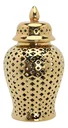 Ver imagem 1 de Vaso Dourado Decorativo Porcelana Chinesa 27x15