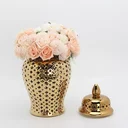 Ver imagem 2 de Vaso Dourado Decorativo Porcelana Chinesa 27x15
