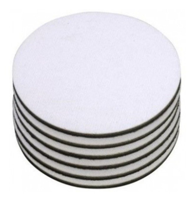 Bolacha Porta Copo Em Mdf Branco 9x9 cm Círculos Disco 100 Uni - 5