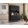 Kit Cozinha Compacta 105Cm Com 6 Portas 1 Gaveta Preto - 2