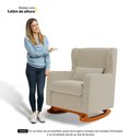 Ver imagem 3 de Poltrona de Amamentação e Descanso Zoe com Base Balanço Sintético Bege - Desk Design