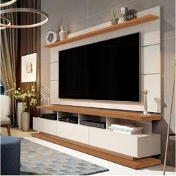 Rack com Painel para Tvs Até 70 Polegadas Vivare Off White com Freijó Germai Móveis - 2