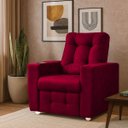 Ver imagem 3 de Poltrona do Papai Reclinável Suede Porta Copo Perola Vermelho