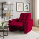 Ver imagem 2 de Poltrona do Papai Reclinável Suede Porta Copo Perola Vermelho