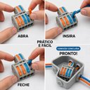 Ver imagem 5 de Kit 25 Conectores de Emenda Derivação de Fios 2x4 Vias 4P2