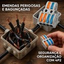 Ver imagem 7 de Kit 25 Conectores de Emenda Derivação de Fios 2x4 Vias 4P2