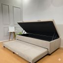 Ver imagem 4 de Cama Box Baú Solteiro com Auxiliar (Bicama) + Colchão Solteiro Espuma D20 12cm | Kit Completo com Ca