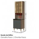 Ver imagem 3 de Paneleiro 4 Portas MDF Vidro 70x221 cm Kali 1834862 Carvalho Toq Chumbo Nicioli