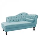 Ver imagem 1 de Recamier Sofá Divã Com Pés Retro 160X80 - Elã:Suede Azul Turquesa