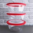 Ver imagem 4 de Kit 3 Potes Redondos Tigela de Vidro 1,2l Médio com Tampa Plástica Facilitá Marinex
