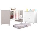 Ver imagem 1 de Berço Nacional Doce Sonho 3540 e Cômoda Infantil Duda Branco Brilho com Colchão Gazin – Phoenix Baby