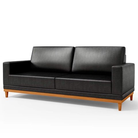 Sofá 2 Lugares 160cm Living Sala de Estar Kayrós D05 Sintético Preto - Mpozenato