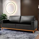 Ver imagem 2 de Sofá 2 Lugares 160cm Living Sala de Estar Kayrós D05 Sintético Preto - Mpozenato