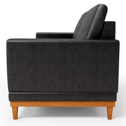 Sofá 2 Lugares 160cm Living Sala de Estar Kayrós D05 Sintético Preto - Mpozenato - 5