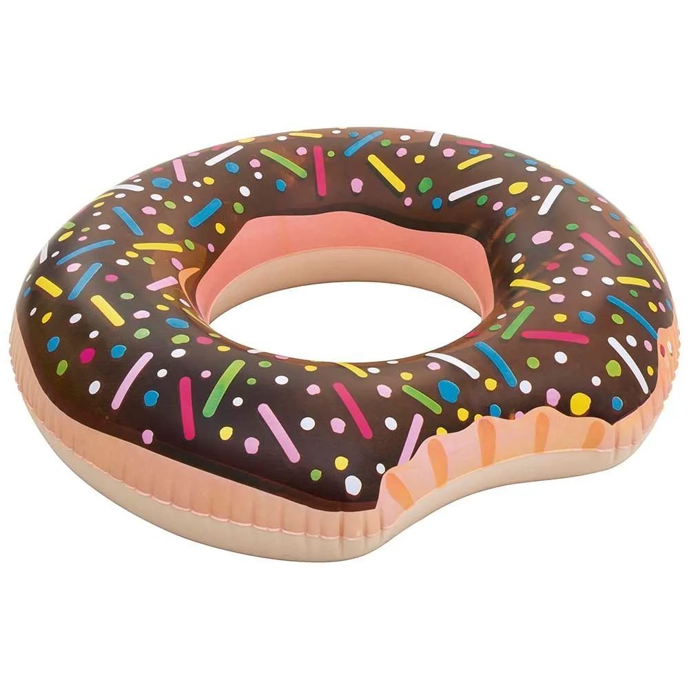 Boia Donut Inflável Divertida 1,0m Suporta Até 90Kg - Marrom