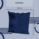 Ver imagem 3 de Kit 04 Capas Almofada Pufi 45x45cm Cor Marinho Micro Percal 300 Fios Texturizada