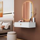 Ver imagem 2 de Penteadeira Suspensa Diana Multiuso Puxador Corino Qualitare:branco