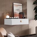 Ver imagem 4 de Penteadeira Suspensa Diana Multiuso Puxador Corino Qualitare:branco