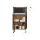 Ver imagem 4 de Kit de Cozinha Compacta Alba C/ 6 Portas e 1 Nicho 250cm Amendola/grafito Prime Tx - Demóbile