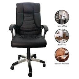 Cadeira Presidente Master Plus Bulk Preta Escritório - 7