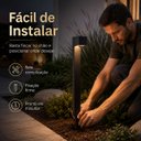 Ver imagem 6 de Luminária Poste Balizador Espeto Solar Linea 3000k Branco Quente IP65 Área Externa Jardim