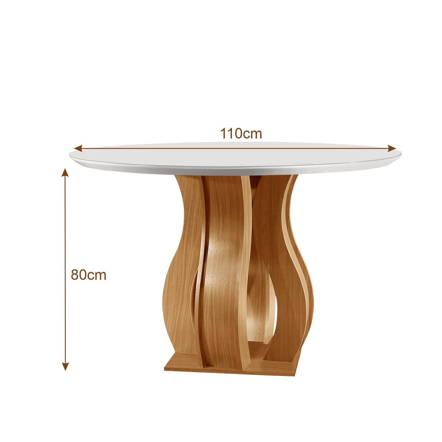 Conjunto Sala de Jantar Mesa Nuance 110cm Redonda Tampo Vidro/mdf com 4 Cadeiras Ônix Yescasa - 3