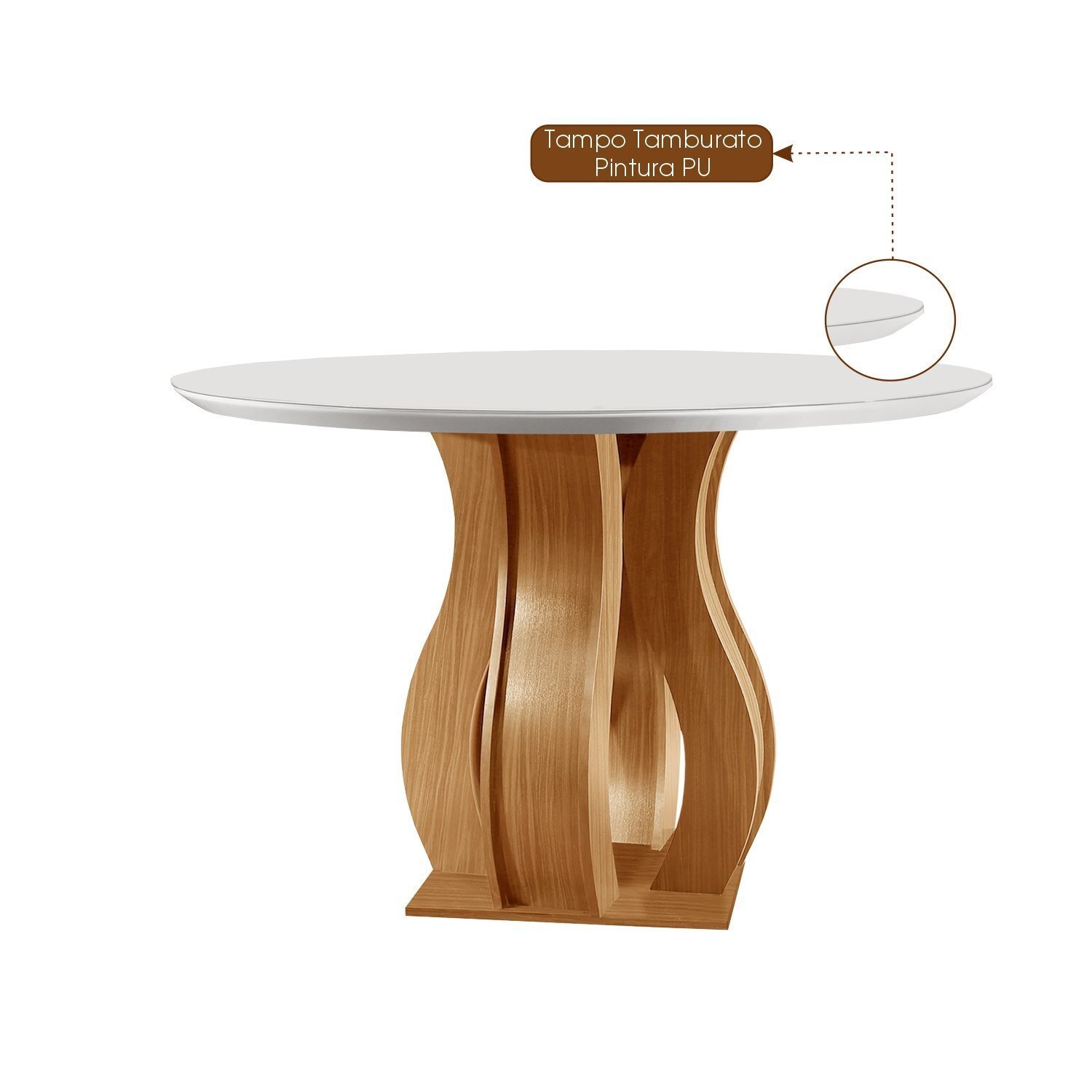 Conjunto Sala de Jantar Mesa Nuance 110cm Redonda Tampo Vidro/mdf com 4 Cadeiras Ônix Yescasa - 5