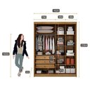 Ver imagem 6 de Guarda Roupa Solteiro Toledo 2 Portas 3 Gavetas Cumaru 23 com Gaveteiro Milão