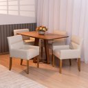 Ver imagem 3 de Kit 2 Cadeiras para Mesa de Jantar Angel Base Madeira Corano Bege - Nexta Casa