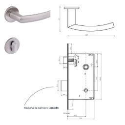 Fechadura Banheiro Brava 5086593/55 - Inox Escovado Arouca - 2