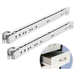 Kit Promocional C/ 2 Corrediças Metálicas Bigfer 500 Mm Epóxi Branca + 16 Pf Mad C.Ch. 4,0 X 12 - 7