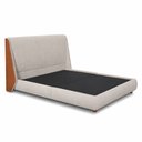 Ver mais imagens de Cama Japonesa com Cabeceira Louvre Seo Casal Courino Caramelo | Linho Bege - Sallar Home