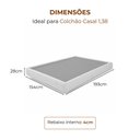 Ver imagem 3 de Cama Japonesa com Cabeceira Louvre Seo Casal Courino Caramelo | Linho Bege - Sallar Home