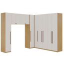 Ver imagem 2 de Guarda-Roupa de Casal Modulado 7 Peças 100% MDF Infinity Branco/Savana