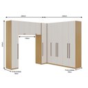 Ver imagem 3 de Guarda-Roupa de Casal Modulado 7 Peças 100% MDF Infinity Branco/Savana